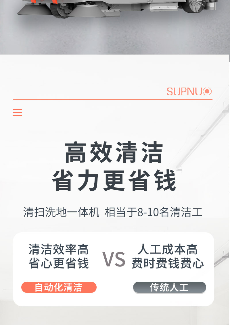 圣倍諾駕駛式大型洗掃一體機(jī)【掃地+洗地】詳情_05